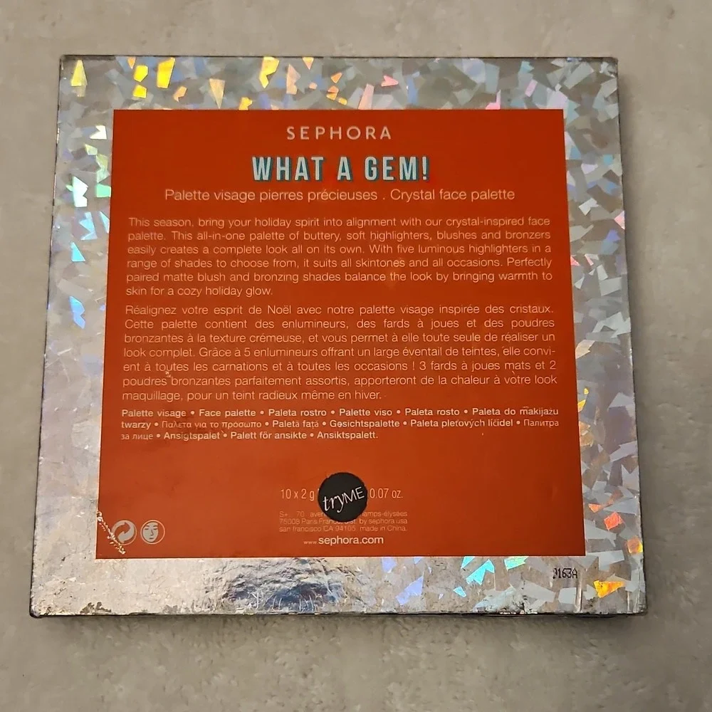 Sephora What A Gem! Crystal Face Palette Radiant Pressed Powder Bronze Gold